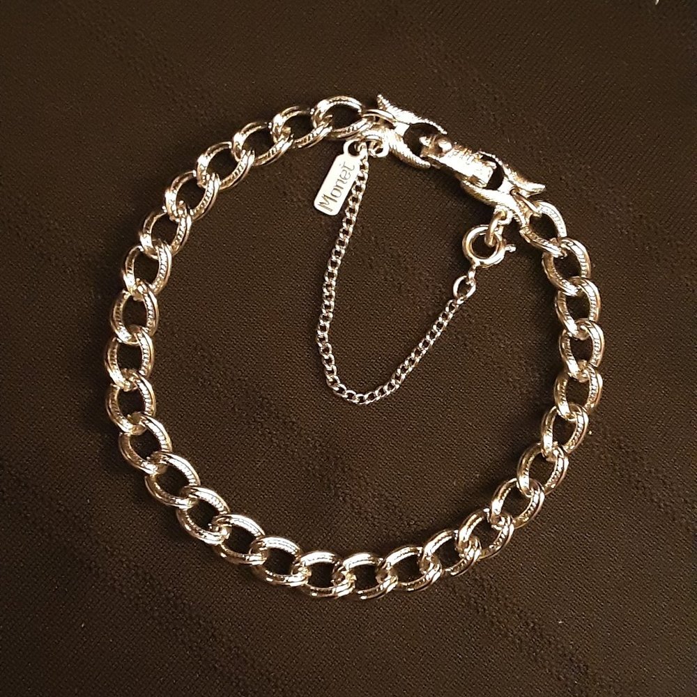 Vintage Silvertone Charm Bracelet  Signed MONET